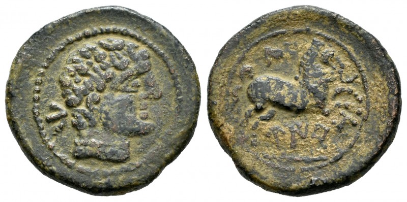 Uirouias. Semis. 120-20 a.C. Borobia (Soria). (Abh-2488). (Acip-1921). Anv.: Cab...