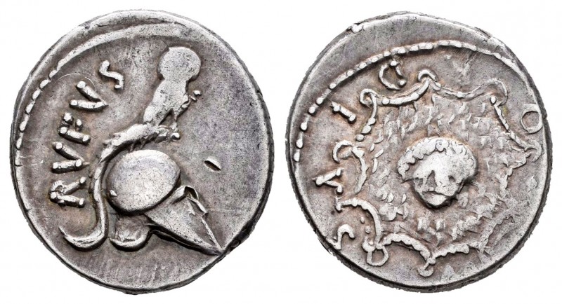 Cordius. Denario. 46 a.C. Rome. (Ffc-601). (Craw-463/2). (Cal-464). Anv.: Casco ...