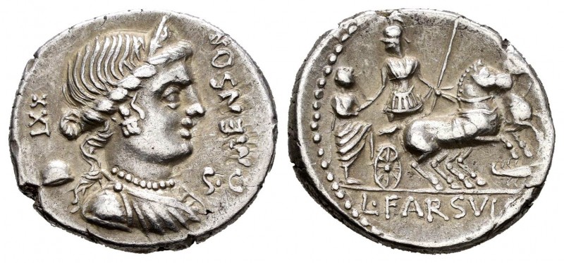 Farsuleius. Denario. 75 a.C. Rome. (Ffc-707). (Craw-392/1a). (Cal-578). Anv.: Bu...