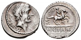 Marcius. Denario. 56 a.C. Rome. (Ffc-894). (Craw-425/1). (Cal-962). Anv.: Cabeza diademada de Ancus Marcius a derecha, detrás lítuo y debajo ANCVS. Re...