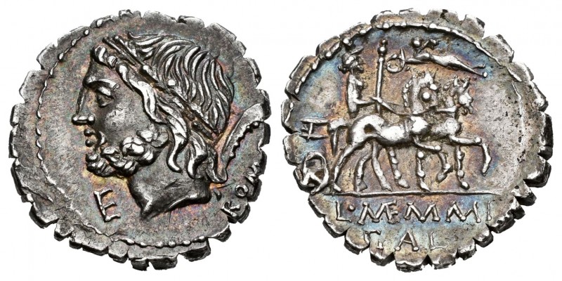 Memmius. Denario. 106 a.C. Rome. (Ffc-907, mismo ejemplar). (Craw-313/1b). Anv.:...
