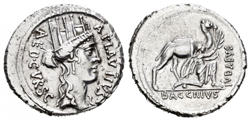 Plautius. Denario. 55 a.C. Rome. (Ffc-1002). (Craw-431/1). (Cal-1130). Anv.: Cab...