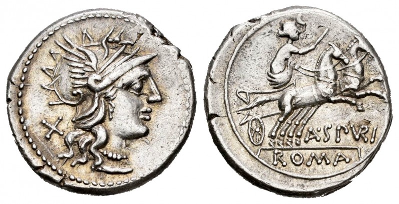 Spurilius. Denario. 139 a.C. Rome. (Ffc-1131). (Craw-230/1). (Cal-1286). Anv.: C...