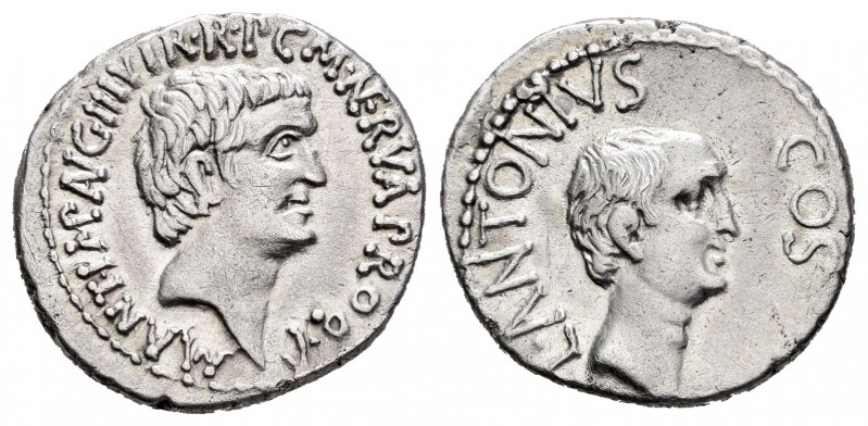 Marcus Antonius and Lucius Antonius. Denario. 41 a.C. Mint moving. (Ffc-1). (Cra...