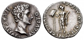 Augustus. Denario. 18-16 a.C. Colonia Patricia (Córdoba). (Ffc-223). (Ch-325). Anv.: CAESARI AVGVSTO SPQR. Cabeza descubierta de Augusto a derecha. Re...