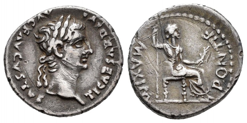 Tiberius. Denario. 15-18 d.C. Lugdunum. (Spink-1763). (Ric-26). (Seaby-16). Anv....