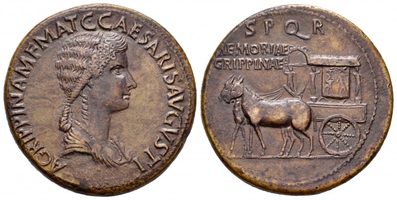 Agrippina. Sestercio. 14-37 d.C. Rome. (Ric-55). (Ch-1). Anv.:  AGRIPPINA MF MAT...
