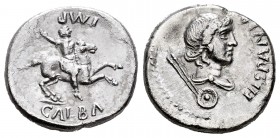 Galba. Denario. 68 d.C. Tarraco. (Spink-2094). (Ric-1 variante). (Seaby-76 variante). Anv.: GALBA IMP. El emperador a caballo a derecha, con su mano d...