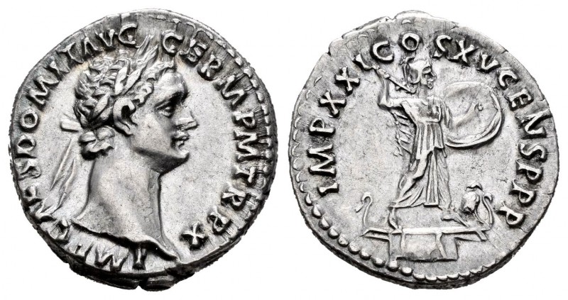 Domitian. Denario. 90 d.C. Rome. (Spink-2734). (Ric-147). (Ch-261). Anv.: IMP CA...