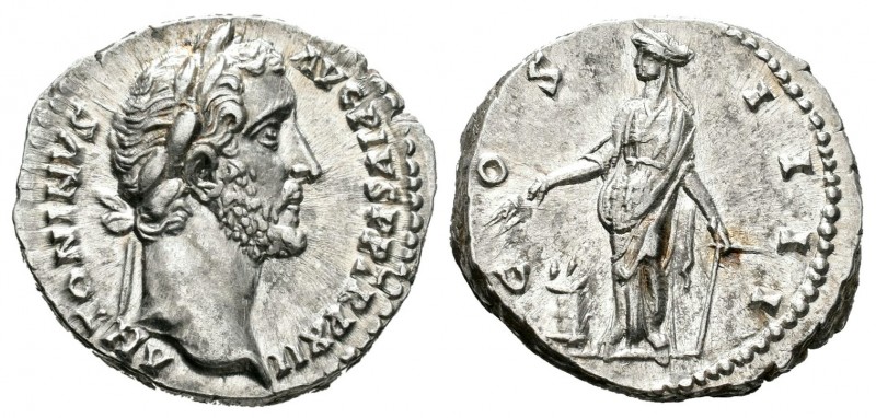 Antoninus Pius. Denario. 148. Rome. (Spink-4067 variante). (Seaby-284). Rev.: CO...
