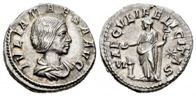 Julia Maesa. Denario. 218-224 d.C. Rome. (Ric-271). (Bmc-79). (C-45). Anv.: IVLIA MAESA AVG. Busto drapeado de Julia Maesa a derecha. Rev.: SAECVLI FE...