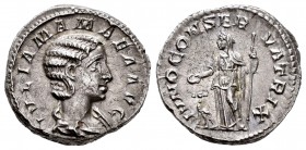 Julia Mamaea. Denario. 222 d.C. Rome. (Ric-344). (Rs-37). (Seaby-8222). Anv.: IVLIA MAMAEA AVG. Busto drapeado de Julia Mamea a derecha. Rev.: IVNO CO...