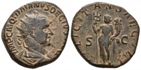 Trajan Decius. Doble sestercio. 250 d.C. Rome. (Spink-9395). (Ric-155a). Anv.: IMP C M Q TRAIANVS DECIVS (AVG). Busto radiado y drapeado a derecha. Re...