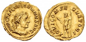 Valerian I. Áureo. 255-8 d.C. Rome. (Ric-37). (Cal-3421). Anv.: IMP C P LIC VALERIANVS AVG. Busto laureado y drapeado de Valeriano I a derecha. Rev.: ...
