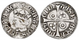 The Crown of Aragon. Martín I (1396-1410). Croat. Barcelona. (Cru-511). Ag. 3,14 g. Minor deposit and nick on edge. Scarce. Choice VF. Est...200,00.