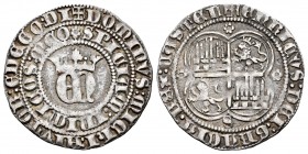 Kingdom of Castille and Leon. Enrique II (1368-1379). 1 real. Sevilla. (Bautista-553.2). Ag. 3,49 g. “S” below the castle and and six petals roses ove...