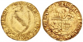 Kingdom of Castille and Leon. Juan II (1406-1454). Dobla de la banda. Burgos. (Bautista-787.1 variente). Anv.: + IOhANES :DEI :GRACIA :REX :CASTELE:. ...