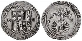 Catholic Kings (1474-1504). 2 reales. Sevilla. (Cal 2008-270). Ag. 6,65 g. Ex Colección Javier Verdejo 19/10/2017, lote 27. Round flan. Rare. VF. Est....