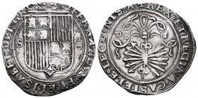 Catholic Kings (1474-1504). 4 reales. Sevilla. (Cal 2008-211). Ag. 13,61 g. “Square d” assayer on reverse. Full legends. Choice VF. Est...350,00.