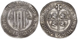Charles-Joanna (1504-1555). 4 reales. 1547. Zaragoza. CA. (Cal-134, mismo ejemplar de la nueva edición 2019). (Cal 2008-100). (Cal 2019-3127). (Cy). A...