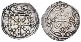 Charles I (1516-1556). 1 real. Navarre. (Cru-1323). (Cal-120). Anv.: Armas de Navarra entre K-K góticas coronadas. Rev.: Cruz dentro de orla lobulada ...