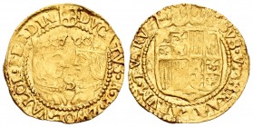Philip II (1556-1598). Ducado. (1590-97). Zwolle. (Delmonte-1130). (Vti-8). Au. 3,43 g. “S” between busts. Rare. VF. Est...600,00.
