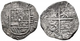 Philip III (1598-1621). 4 reales. 1613. Granada. M. (Cal 2008-210). Ag. 12,67 g. Visible the last digits of the date and the name and numeral of the k...