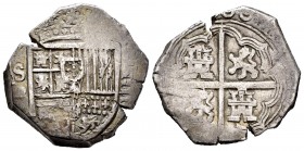 Philip III (1598-1621). 4 reales. 1600. Sevilla. B. (Cal 2008-no cita). Ag. 13,61 g. OMNIVM type. Visible the last two digits of the date. Unpublished...