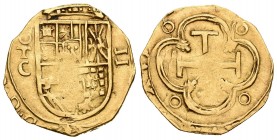 Philip III (1598-1621). 2 escudos. (1600-1608). Toledo. C. (Cal 2008-51 o 52). (Fried-193). (Tauler-104 similar). Ag. 6,71 g. OMNIVM type. Date not vi...