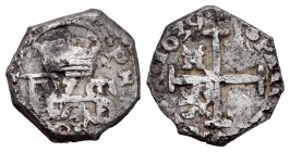 Philip IV (1621-1665). 1/2 real. 1639. Madrid. B. (Cal 2008-no cita). (Cal 2019-no cita). (Cy). Ag. 1,80 g. Mint mark visible and assayer below monarc...