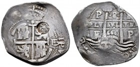 Philip IV (1621-1665). 8 reales. 1660. Potosí. E. (Cal 2008-448). Ag. 24,47 g. Guatemala countermark on obverse. Plugged hole. Scarce. Almost VF. Est....