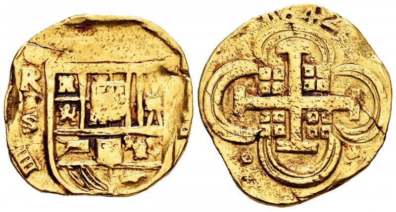 Philip IV (1621-1665). 8 escudos. 1642. Sevilla. R. (Cal 2008-53). (Cal onza-73)...