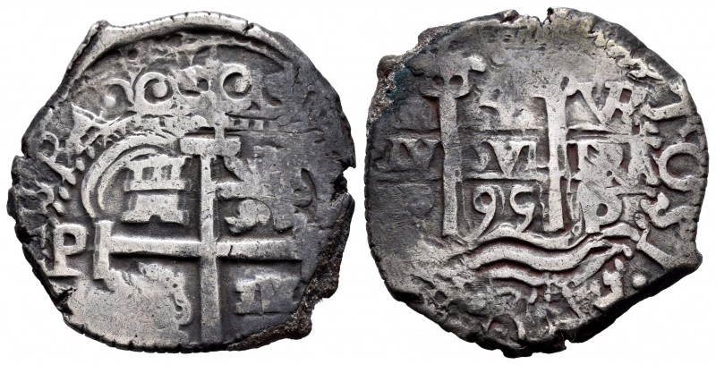 Charles II (1665-1700). 4 reales. 1695. Potosí. VR. (Cal 2008-523). Ag. 12,68 g....