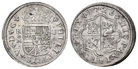 Philip V (1700-1746). 1 real. 1726/1. Madrid. A. (Cal 2008-1531). Ag. 2,78 g. Clear overdate. Beautiful specimen. XF. Est...120,00.