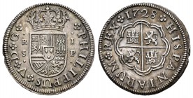 Philip V (1700-1746). 1 real. 1728. Sevilla. P. (Cal 2008-1714). Ag. 3,09 g. Toning and good strike. XF. Est...100,00.