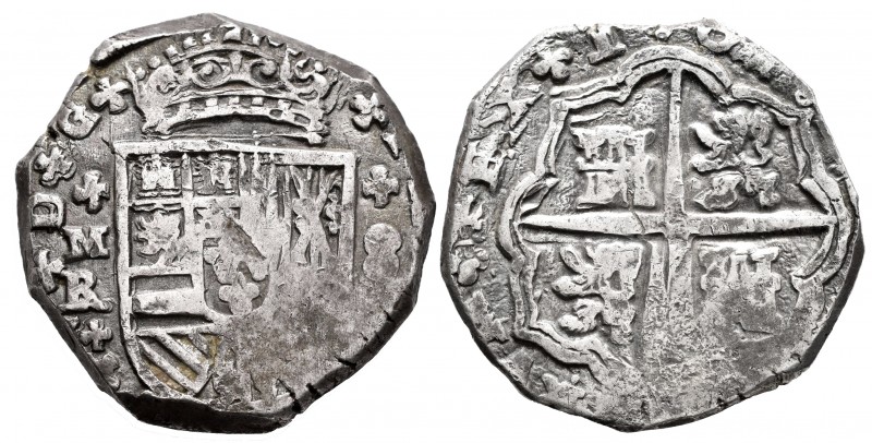 Philip V (1700-1746). 8 reales. 170?. Madrid. B/R (Bernardo de Pedrera). (Cal 20...