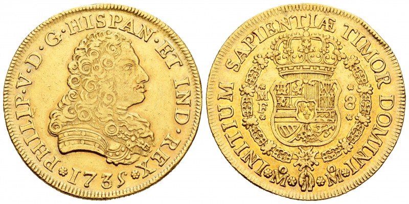 Philip V (1700-1746). 8 escudos. 1735. México. MF. (Cal 2008-127). (Cal onza-428...