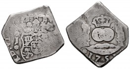 Ferdinand VI (1746-1759). 4 reales. 1751. Guatemala. J. (Cal 2008-392). Ag. 13,25 g. Full date. Very scarce type. Choice F. Est...150,00.