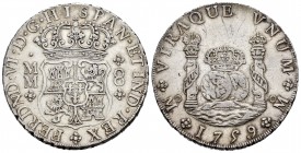 Ferdinand VI (1746-1759). 8 reales. 1759. México. MM. (Cal 2008-344). Ag. 26,80 g. Hairlines on reverse. Choice VF. Est...270,00.