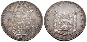 Ferdinand VI (1746-1759). 8 reales. 1759. Santa Fe de Nuevo Reino. JV. (Calbetó-1367). (Cal 2008-378). (Restrepo-10.1). Ag. 26,90 g. Attractively and ...