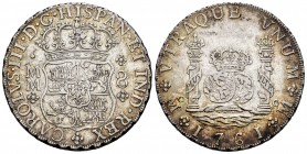 Charles III (1759-1788). 8 reales. 1761. México. MM. (Cal 2008-888). Ag. 26,95 g.  Beautiful coloured tone. Almost XF. Est...400,00.