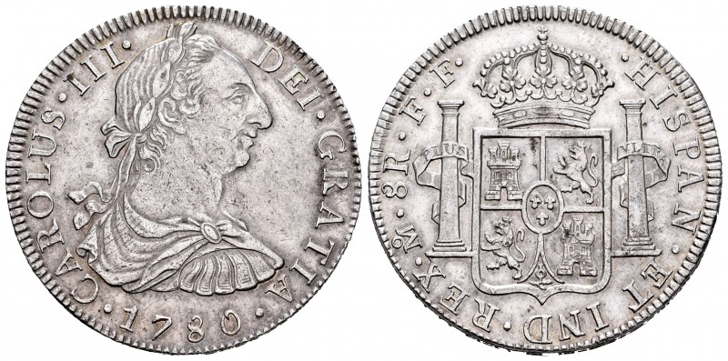 Charles III (1759-1788). 8 reales. 1780. México. FF. (Cal 2008-930). Ag. 26,94 g...