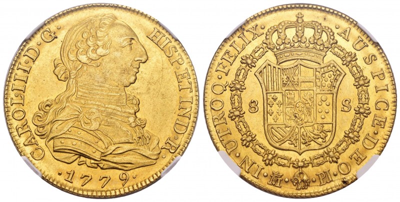 Charles III (1759-1788). 8 escudos. 1779. Madrid. PJ. (Cal 2008-60c). (Cal onza-...
