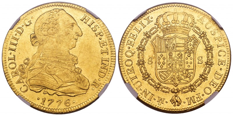 Charles III (1759-1788). 8 escudos. 1776. México. FM. (Cal 2008-93). (Cal onza-7...