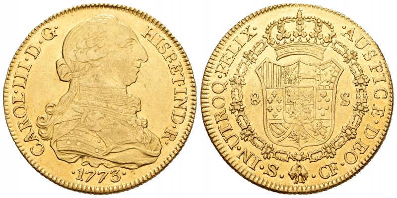 Charles III (1759-1788). 8 escudos. 1773. Sevilla. CF. (Cal 2008-252). (Cal onza...