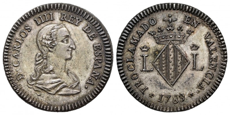 Charles IV (1788-1808). Medalla de proclamación. 1789. Valencia. (H-108). (Vq-13...