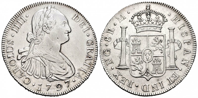 Charles IV (1788-1808). 8 reales. 1797. Guatemala. M. (Cal 2008-628). Ag. 26,91 ...