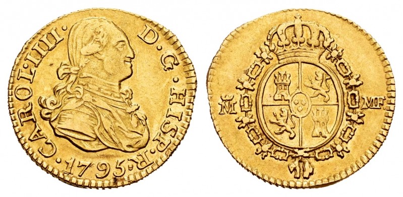 Charles IV (1788-1808). 1/2 escudo. 1795. Madrid. MF. (Cal 2008-615). Au. 1,72 g...