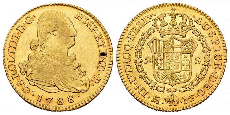 Charles IV (1788-1808). 2 escudos. 1788. Madrid. MF. (Cal 2008-322). Au. 6,75 g....
