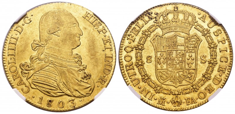 Charles IV (1788-1808). 8 escudos. 1803. Madrid. FA. (Cal 2008-34). (Cal 2019-10...